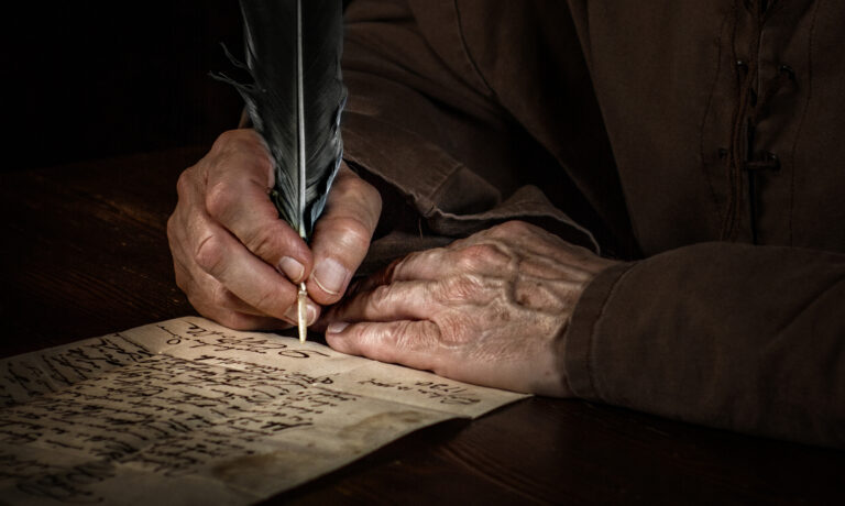Mevieval,Writer,Hands,With,Letter