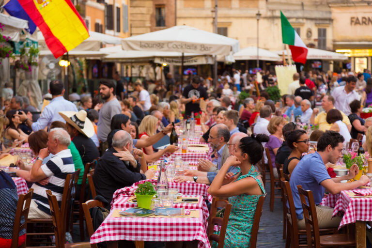 Rome,,Italy,-,June,13,2014:,People,Having,Aperitif,Which